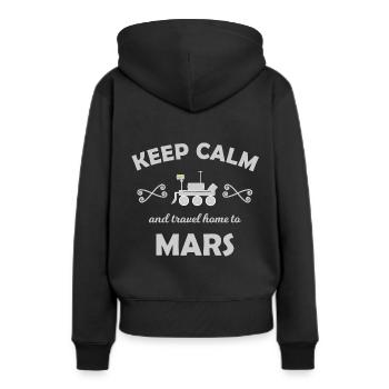 L’équipe de la mission Mars - Sweat à capuche Premium bio Femme - noir - Dos - Julia (174cm)