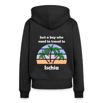 Insel Urlaub auf Ischia - Frauen Premium Bio Hoodie - Schwarz - Hinten - Julia (174cm)