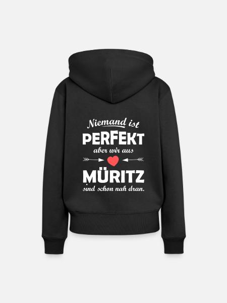 Müritz im Osten - Frauen Premium Bio Hoodie - Schwarz