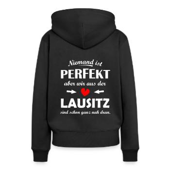 La Lusace dans le Brandebourg - Sweat à capuche Premium bio Femme - noir - Dos - Julia (174cm)