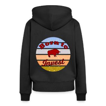 Richesse et entrepreneurs - Sweat à capuche Premium bio Femme - noir - Dos - Julia (174cm)