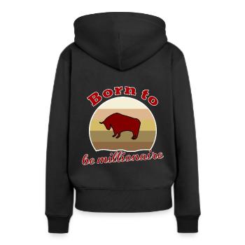 Le prochain millionnaire - Sweat à capuche Premium bio Femme - noir - Dos - Julia (174cm)