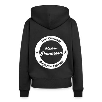 Le mal du pays pour la Poméranie - Sweat à capuche Premium bio Femme - noir - Dos - Julia (174cm)