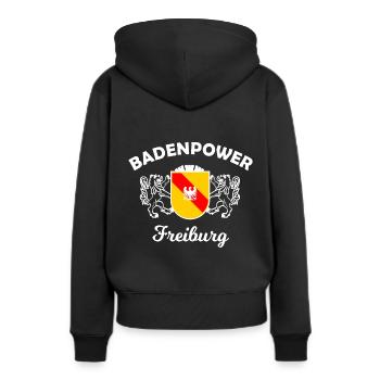 La puissance de Fribourg - Sweat à capuche Premium bio Femme - noir - Dos - Julia (174cm)