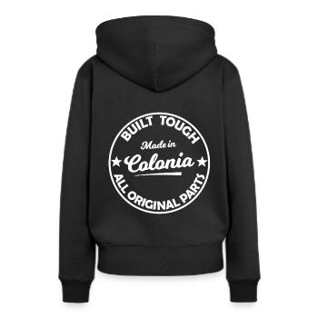 Les fans de Colonia - Sweat à capuche Premium bio Femme - noir - Dos - Julia (174cm)