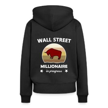 Le millionnaire et l’investisseur - Sweat à capuche Premium bio Femme - noir - Dos - Julia (174cm)