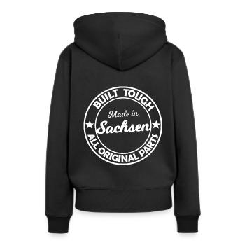 Les légendes saxonnes - Sweat à capuche Premium bio Femme - noir - Dos - Julia (174cm)