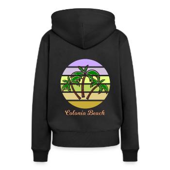 La plage de Cologne - Sweat à capuche Premium bio Femme - noir - Dos - Julia (174cm)