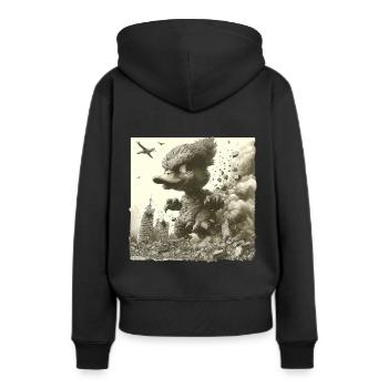 Invasion de canetons - Sweat à capuche Premium bio Femme - noir - Dos - Julia (174cm)