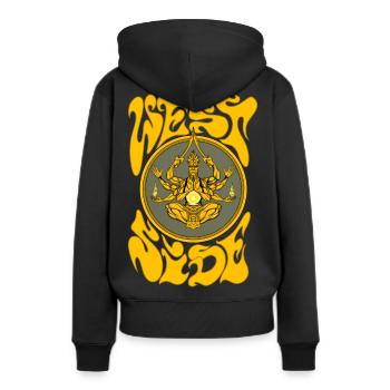Côté ouest - Sweat à capuche Premium bio Femme - noir - Dos - Julia (174cm)