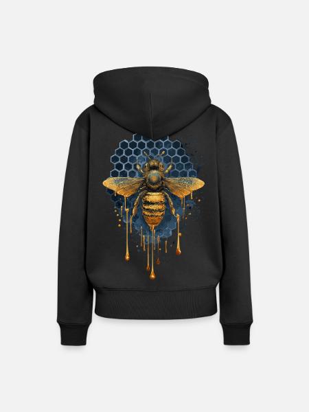 Biene goldener Honig - imker - Frauen Premium Bio Hoodie - Schwarz