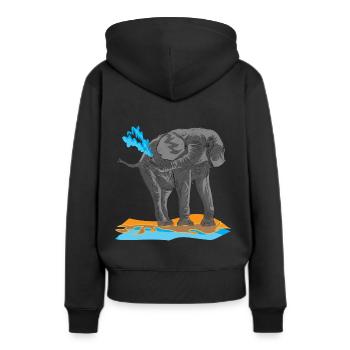 Éléphant proboscis pachyderm afrique ivoire kenya - Sweat à capuche Premium bio Femme - noir - Dos - Julia (174cm)