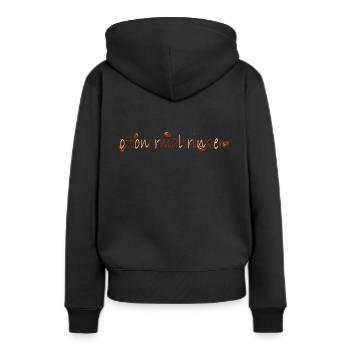 Buveur moyen, café et grains de café - Sweat à capuche Premium bio Femme - noir - Dos - Julia (174cm)