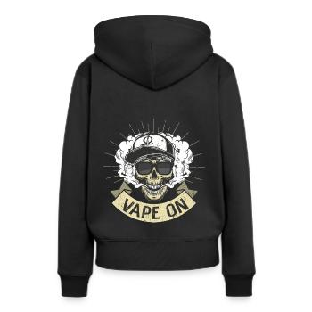 Cloud Chaser - Vaping Gangster - Vape On - Frauen Premium Bio Hoodie - Schwarz - Hinten - Julia (174cm)