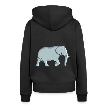 Elefant Elefantenrüssel Safari Stoßzähne Safari - Frauen Premium Bio Hoodie - Schwarz - Hinten - Julia (174cm)