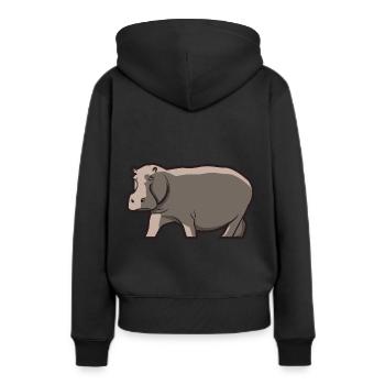 Hippopotamus Hippo Flusspferd Nilpferd Geschenk - Frauen Premium Bio Hoodie - Schwarz - Hinten - Julia (174cm)