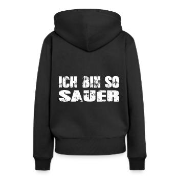 Ich bin so sauer - Frauen Premium Bio Hoodie - Schwarz - Hinten - Julia (174cm)