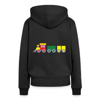 Jouet coloré Train - Sweat à capuche Premium bio Femme - noir - Dos - Julia (174cm)