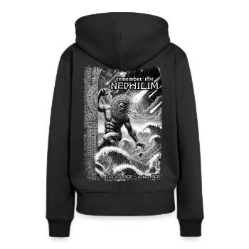 Erinnern Sie sich an die Nephilim - Frauen Premium Bio Hoodie - Schwarz - Hinten - Julia (174cm)