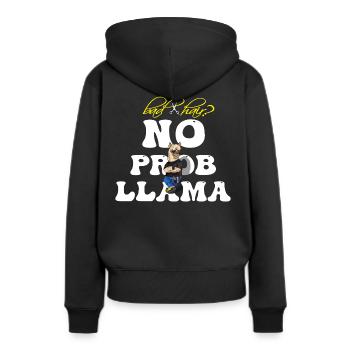 Bad Hair No Prob Llama - Frauen Premium Bio Hoodie - Schwarz - Hinten - Julia (174cm)
