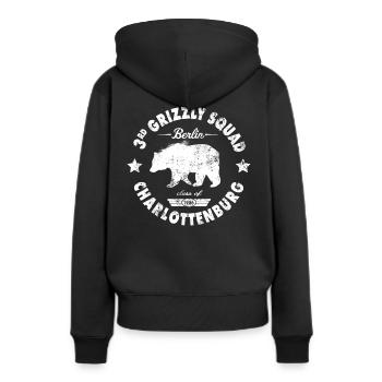 Berlin - Frauen Premium Bio Hoodie - Schwarz - Hinten - Julia (174cm)