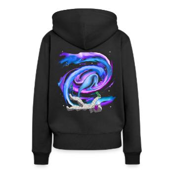 Betrunkener Astronaut - Frauen Premium Bio Hoodie - Schwarz - Hinten - Julia (174cm)