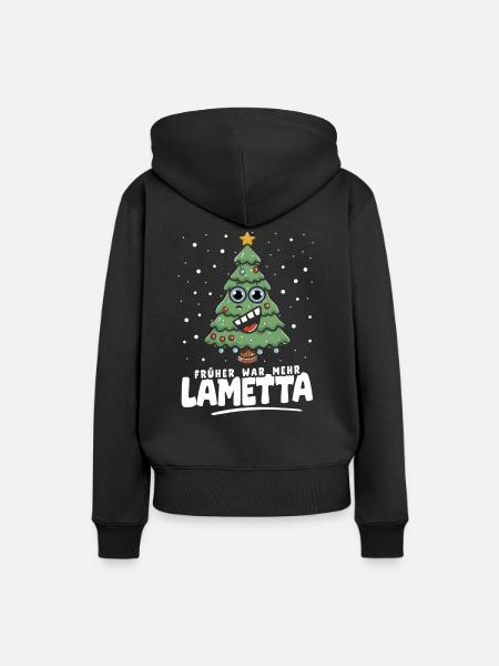 Früher war mehr Lametta - Frauen Premium Bio Hoodie - Schwarz