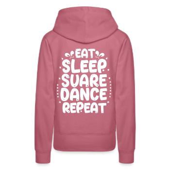 Eat Sleep Square Dance Repeaat - Frauen Premium Bio Hoodie - Malve - Hinten - Isabella (175cm)