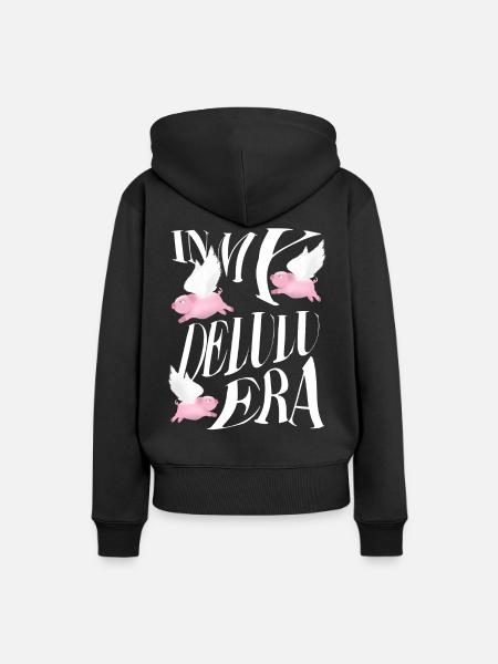 In meiner Delulu-Ära - Frauen Premium Bio Hoodie - Schwarz