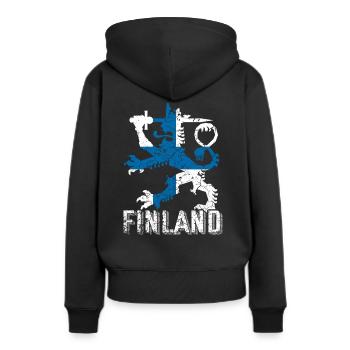 Finlande - Sweat à capuche Premium bio Femme - noir - Dos - Julia (174cm)