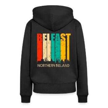 Belfast Nordirland - Frauen Premium Bio Hoodie - Schwarz - Hinten - Julia (174cm)