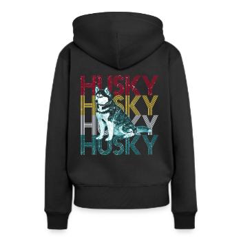 Husky - Sweat à capuche Premium bio Femme - noir - Dos - Julia (174cm)