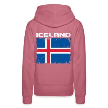 Drapeau de l’Islande - Sweat à capuche Premium bio Femme - mauve - Dos - Isabella (175cm)