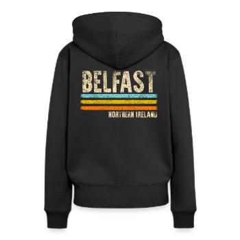Belfast Nordirland - Frauen Premium Bio Hoodie - Schwarz - Hinten - Julia (174cm)