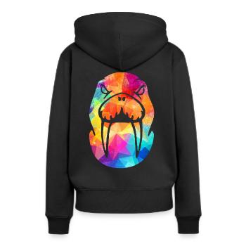 Morse - Sweat à capuche Premium bio Femme - noir - Dos - Julia (174cm)