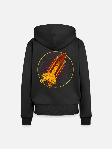 Space Shuttle Rakete Raumschiff - Frauen Premium Bio Hoodie - Schwarz