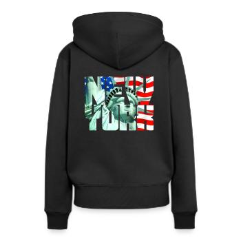 New York Freiheitsstatue - Frauen Premium Bio Hoodie - Schwarz - Hinten - Julia (174cm)