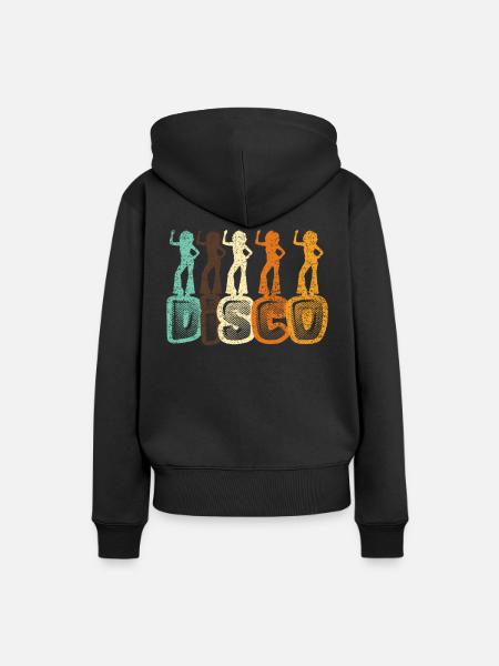 Disco - Frauen Premium Bio Hoodie - Schwarz