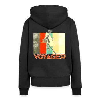 Vaisseau spatial Voyager - Sweat à capuche Premium bio Femme - noir - Dos - Julia (174cm)