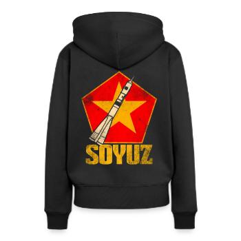 Soyouz Rocket Union soviétique - Sweat à capuche Premium bio Femme - noir - Dos - Julia (174cm)