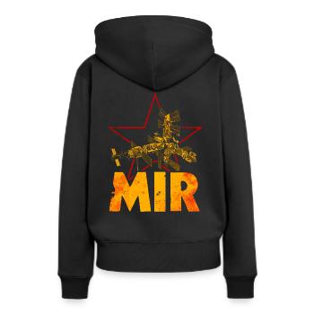 Raumstation Mir Sowjetunion - Frauen Premium Bio Hoodie - Schwarz - Hinten - Julia (174cm)