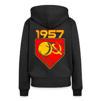 Satellite Spoutnik 1 1957 - Sweat à capuche Premium bio Femme - noir - Dos - Julia (174cm)