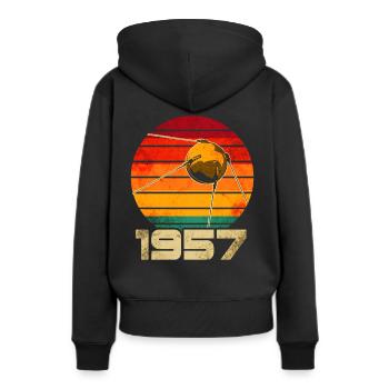 Satellite Spoutnik 1 - Sweat à capuche Premium bio Femme - noir - Dos - Julia (174cm)