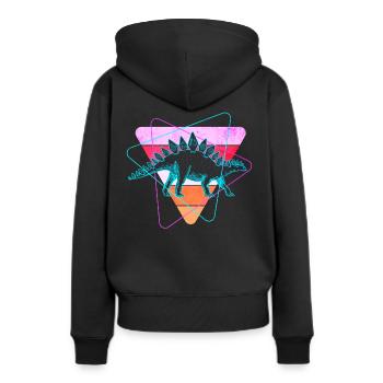 Stegosaurus Dinosaurier - Frauen Premium Bio Hoodie - Schwarz - Hinten - Julia (174cm)