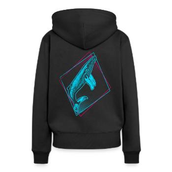 Baleine à bosse - Sweat à capuche Premium bio Femme - noir - Dos - Julia (174cm)