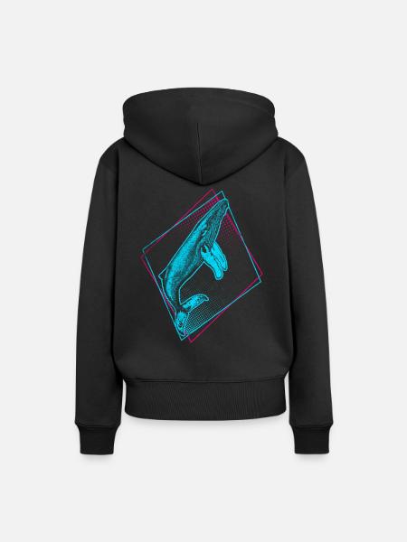 Buckelwal - Frauen Premium Bio Hoodie - Schwarz