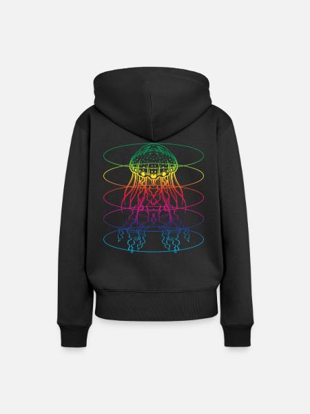 Bunte Qualle - Frauen Premium Bio Hoodie - Schwarz