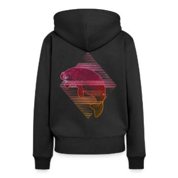 Lamantin - Lamantin - Sweat à capuche Premium bio Femme - noir - Dos - Julia (174cm)