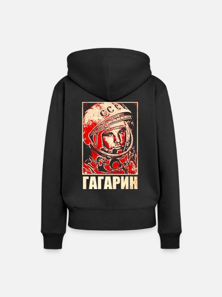 Youri Gagarine - cosmonaute - Sweat à capuche Premium bio Femme - noir