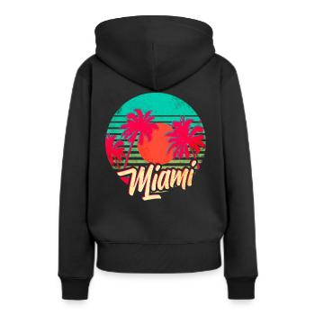 Miami - Sweat à capuche Premium bio Femme - noir - Dos - Julia (174cm)